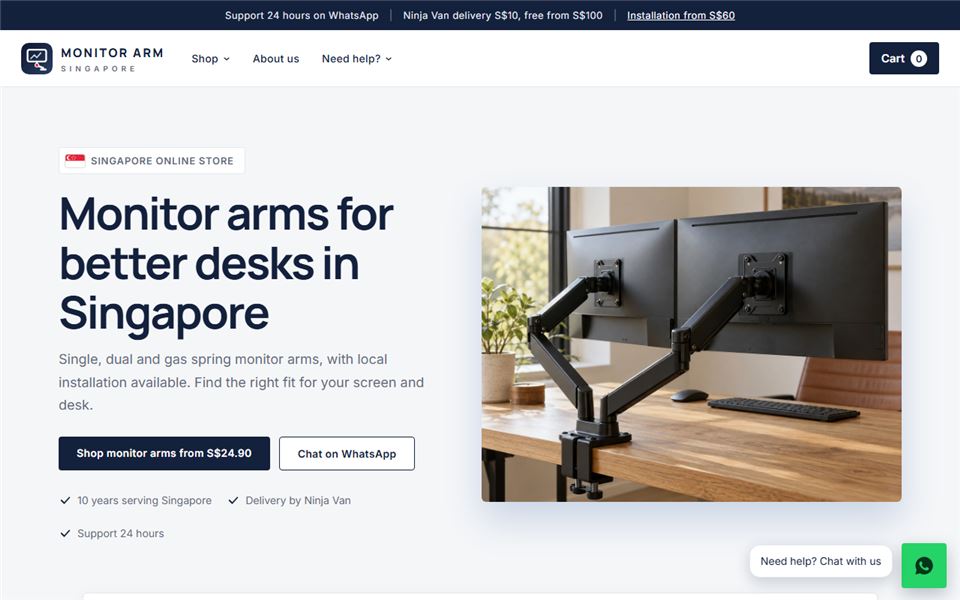 Monitor Arm SG website